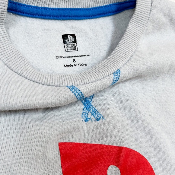 SONY PLAYSTATION Official Merch Grey Pullover Sweatshirt Boy - sz 6 - Picture 4 of 9